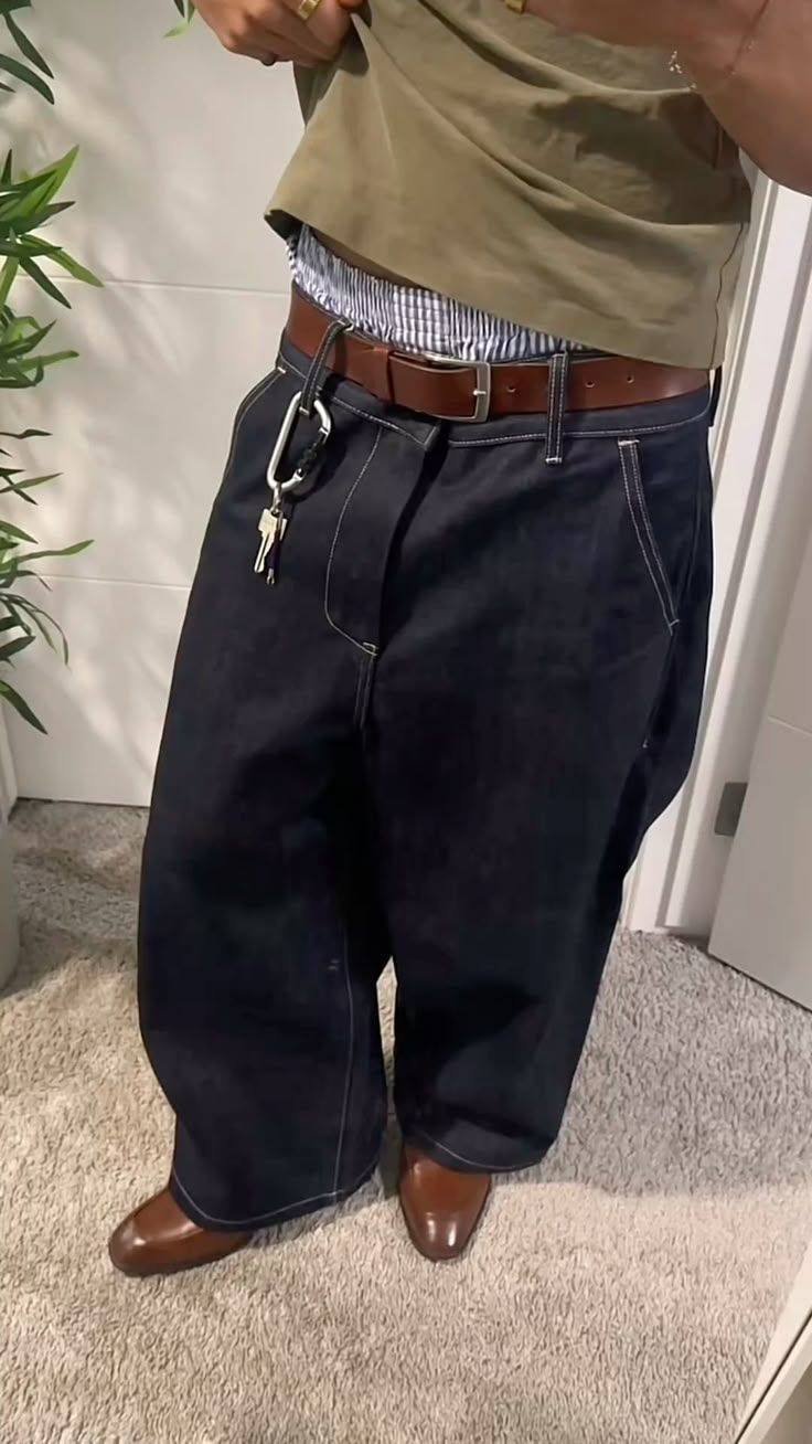 Streetwear Men's Loose Wide Leg Jeans Cotton Vintage Faded Mens Baggy Jeans