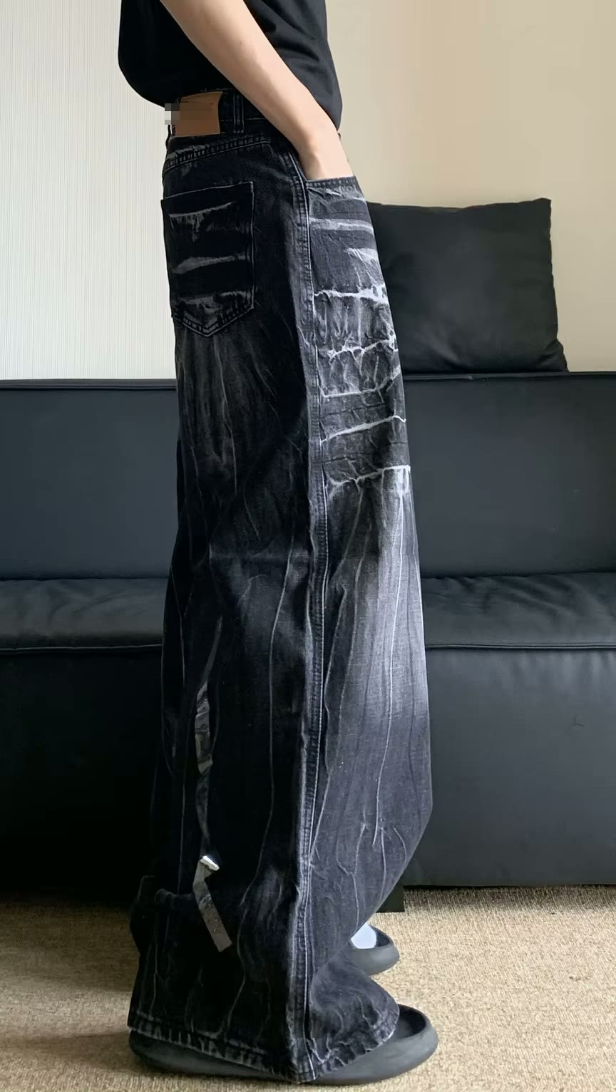 Y2K Streetwear Oversized Jeans American Retro Washing Pant Men's Loose Wide-leg Trousers