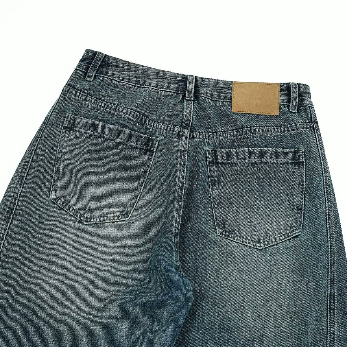 Vintage Y2K Jeans Men Straight Wide Leg Jeans Plus Size Unisex Loose Fit