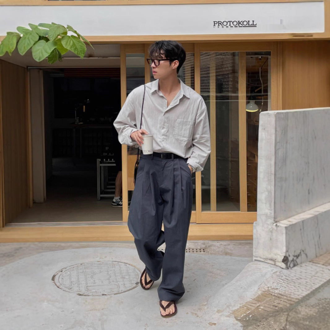 Wide-leg Suit Pants Men's Mopping Casual Pants