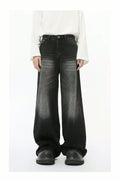 Loose Acid Wash Muti-Color Vintage Wide Legged Distressed Denim Pant Baggy