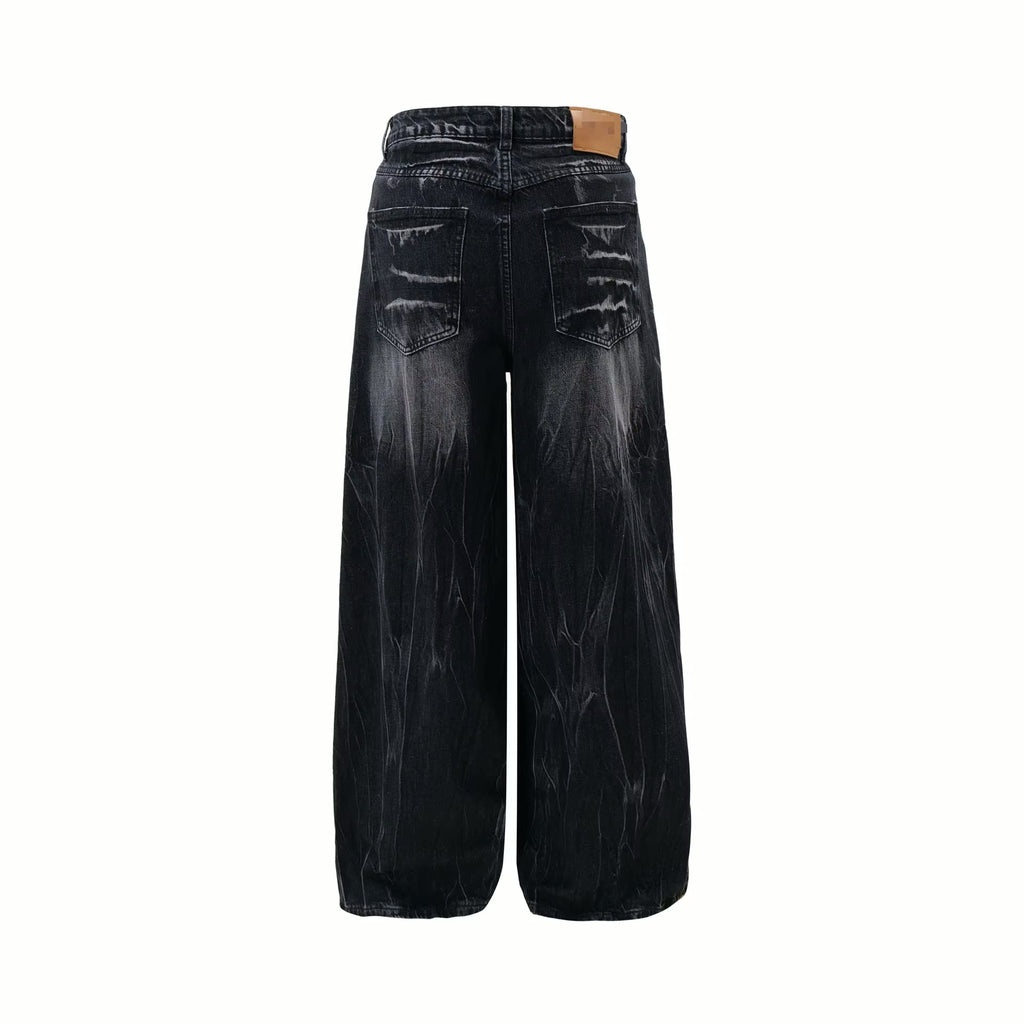 Y2K Streetwear Oversized Jeans American Retro Washing Pant Men's Loose Wide-leg Trousers