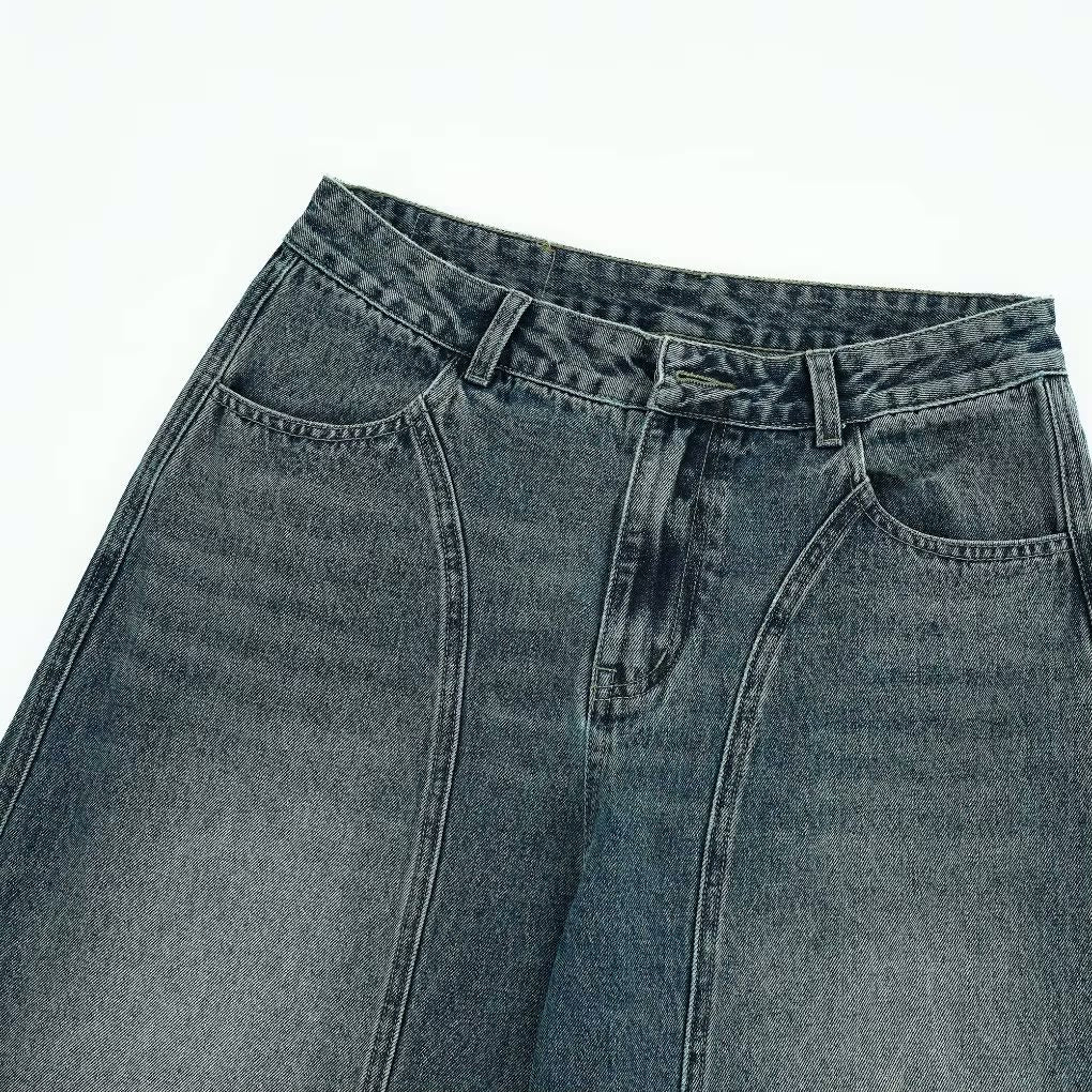 Vintage Y2K Jeans Men Straight Wide Leg Jeans Plus Size Unisex Loose Fit