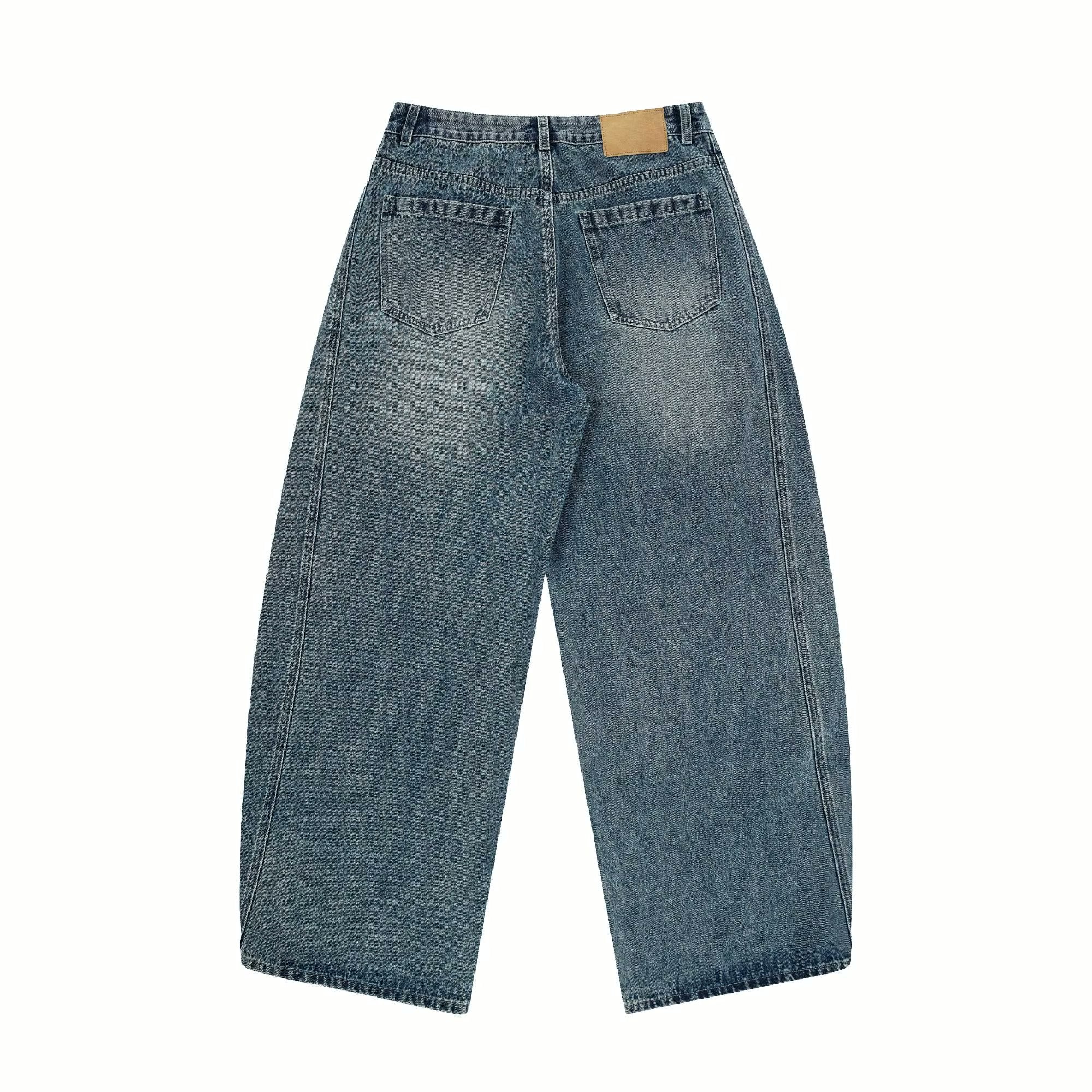 Vintage Y2K Jeans Men Straight Wide Leg Jeans Plus Size Unisex Loose Fit