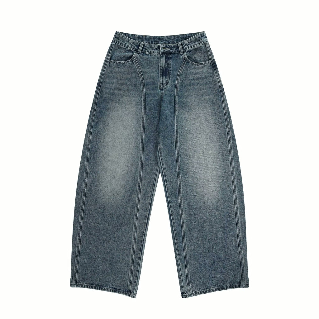 Vintage Y2K Jeans Men Straight Wide Leg Jeans Plus Size Unisex Loose Fit