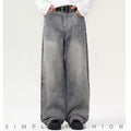 Y2K Grey Baggy Jeans Men Loose Custom Jeans